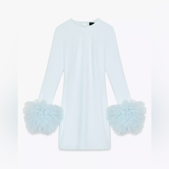 Nwt- Zara- short tulle cuff volume dress- L - Picture 3 of 8